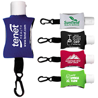 .5 oz Hand Sanitizer Antibacterial Gel in Clip-On Neoprene Sleeve Cover